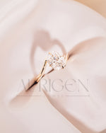 Unique Compass 4 Prong Set Elongated Cushion Cut Moissanite and Lab Grown Diamond Ring