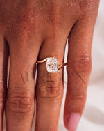 Unique Compass 4 Prong Set Elongated Cushion Cut Moissanite and Lab Grown Diamond Ring