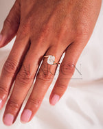 Unique Compass 4 Prong Set Elongated Cushion Cut Moissanite and Lab Grown Diamond Ring