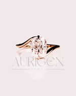 Unique Compass 4 Prong Set Elongated Cushion Cut Moissanite and Lab Grown Diamond Ring