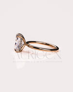 2.5 Ct Luxury Crushed Ice Radiant Solitaire Ring Hidden Halo Diamond Gold Engagement Ring