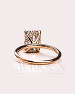 2.5 Ct Luxury Crushed Ice Radiant Solitaire Ring Hidden Halo Diamond Gold Engagement Ring