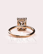 2.5 Ct Luxury Crushed Ice Radiant Solitaire Ring Hidden Halo Diamond Gold Engagement Ring