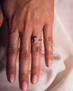 2.5 Ct Luxury Crushed Ice Radiant Solitaire Ring Hidden Halo Diamond Gold Engagement Ring