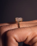 2.5 Ct Luxury Crushed Ice Radiant Solitaire Ring Hidden Halo Diamond Gold Engagement Ring