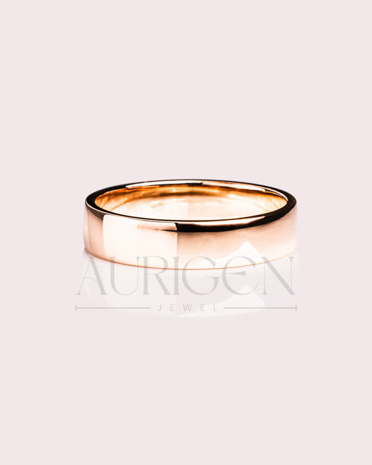 Unisex 14K Solid Gold Simple Wedding or Stack Band
