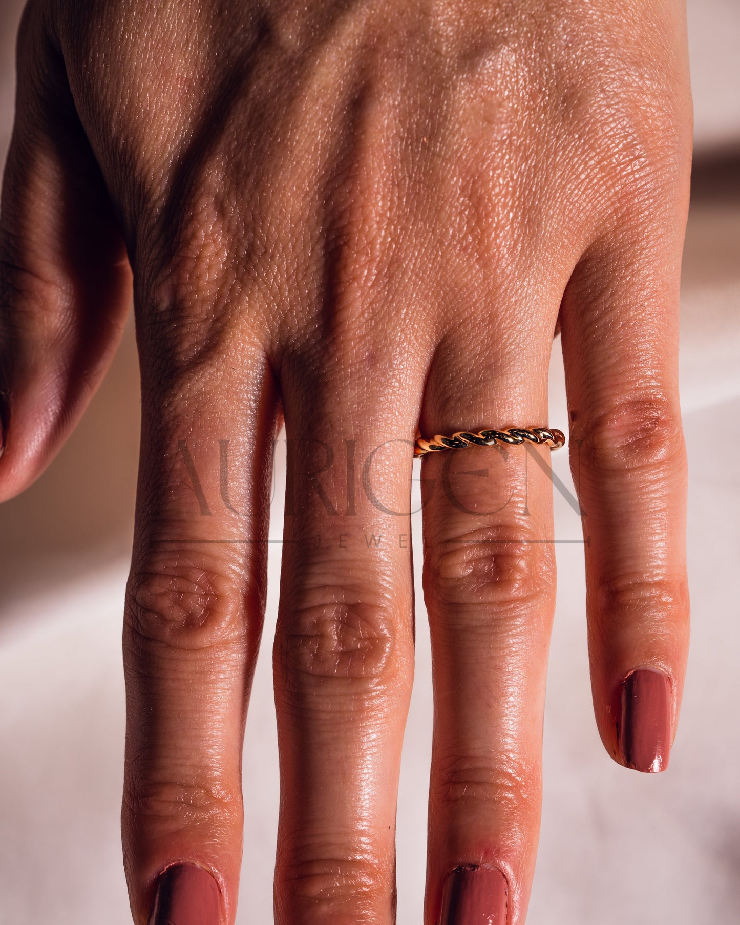 Twisted Rope 14K Solid Gold Band Perfect for Stacking Band