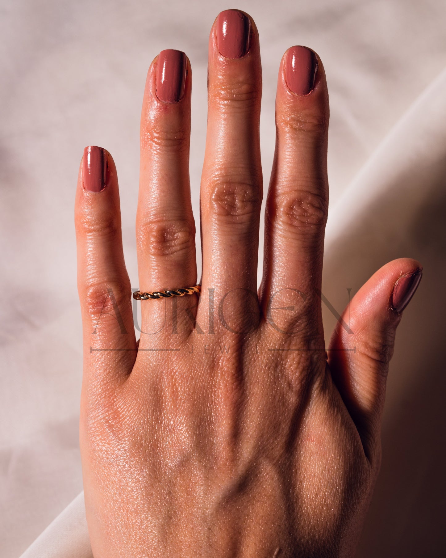 Twisted Rope 14K Solid Gold Band Perfect for Stacking Band