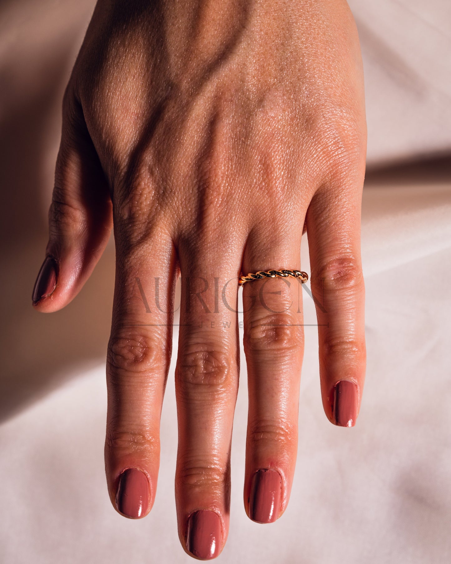 Twisted Rope 14K Solid Gold Band Perfect for Stacking Band