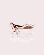 18K Rose Gold Marquise & Round Moissanite and Leb Diamond Full Eternity Curved Band