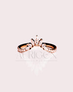 18K Rose Gold Marquise & Round Moissanite and Leb Diamond Full Eternity Curved Band
