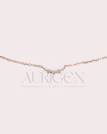 14K Solid Gold Round Cut Moissanite and Lab Grown Diamond Necklace