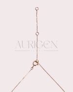 14K Solid Gold Round Cut Moissanite and Lab Grown Diamond Necklace