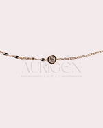 Elegant Round Cut Moissanite and Lab Grown Diamond Rose Gold Bezel Setting Bracelet