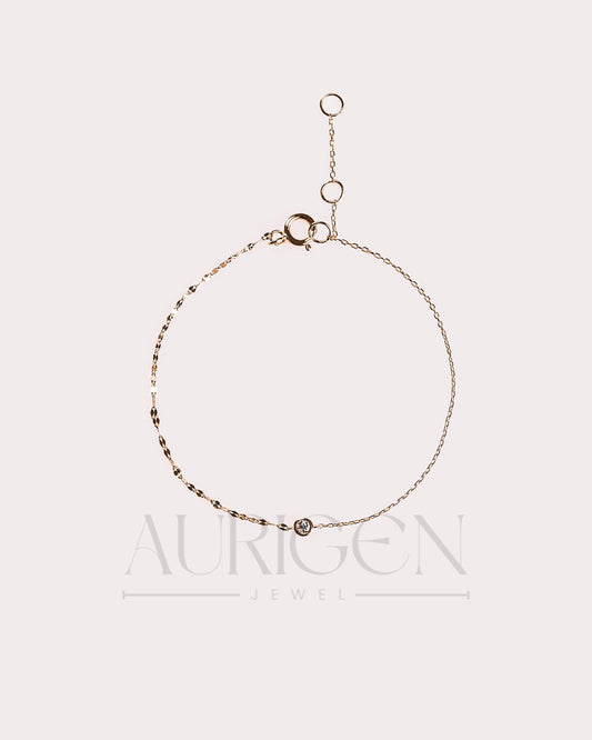 Elegant Round Cut Moissanite and Lab Grown Diamond Rose Gold Bezel Setting Bracelet