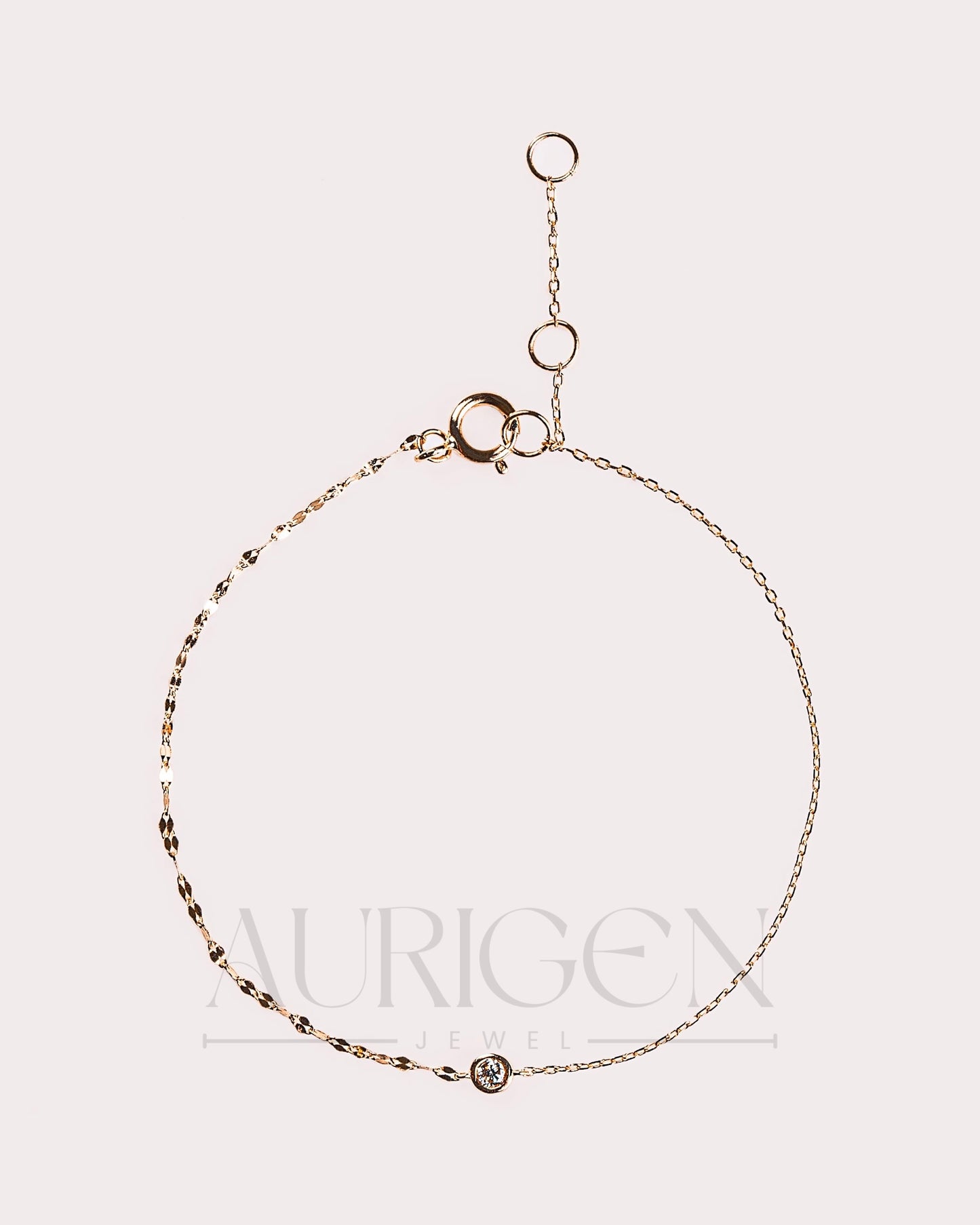 Elegant Round Cut Moissanite and Lab Grown Diamond Rose Gold Bezel Setting Bracelet