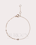 Elegant Round Cut Moissanite and Lab Grown Diamond Rose Gold Bezel Setting Bracelet