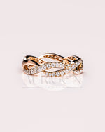 Infinity Style Sparkle Band – Round Cut Moissanite and Lab Grown Diamond