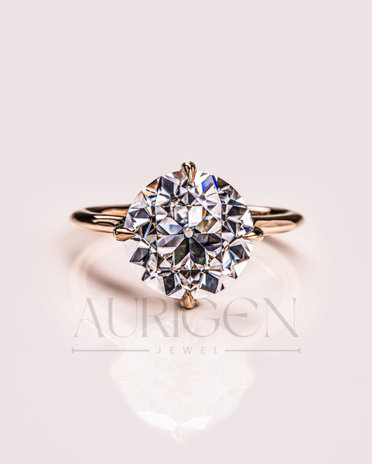 Round Cut Solitaire Engagement Ring - Moissanite and Lab Grown Diamond