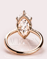 2.5 Ct Marquise Cut Moissanite Engagement Ring 6-Prong Set With Side Diamond 14K Solid Gold Ring