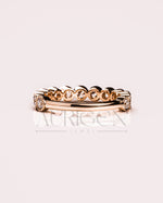 Elegant 14K Rose Gold Unique Bezel Set Round Cut Lab Grown & Moissanite Diamond Band