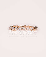 Asscher Cut Moissanite and Leb Diamond Band in 14K Solid Gold – ¾ Eternity Band