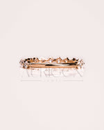 Asscher Cut Moissanite and Leb Diamond Band in 14K Solid Gold – ¾ Eternity Band