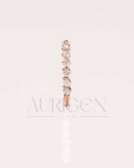 Asscher Cut Moissanite and Leb Diamond Band in 14K Solid Gold – ¾ Eternity Band