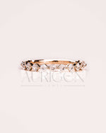 Asscher Cut Moissanite and Leb Diamond Band in 14K Solid Gold – ¾ Eternity Band