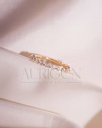 Asscher Cut Moissanite and Leb Diamond Band in 14K Solid Gold – ¾ Eternity Band