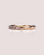 Fancy Asscher & Baguette Moissanite & Leb Diamond Band - 14k Rose Gold