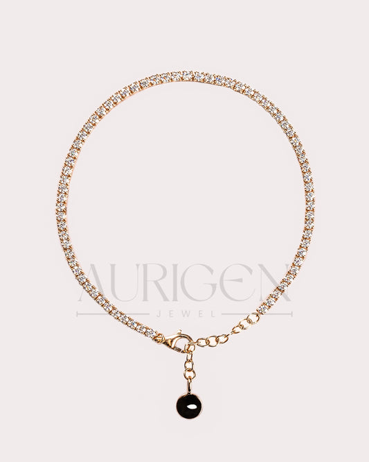 Sparkling Round Cut Lab Grown and Moissanite Diamond Tennis Bracelet in Solid Gold