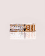 14K Yellow Gold Baguette & Round Cut Moissanite and Lab Grown Diamond Band