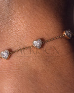 Classic Heart Cut Moissanite and Lab Grown Diamond Bracelet With Milgrain Bezel Setting