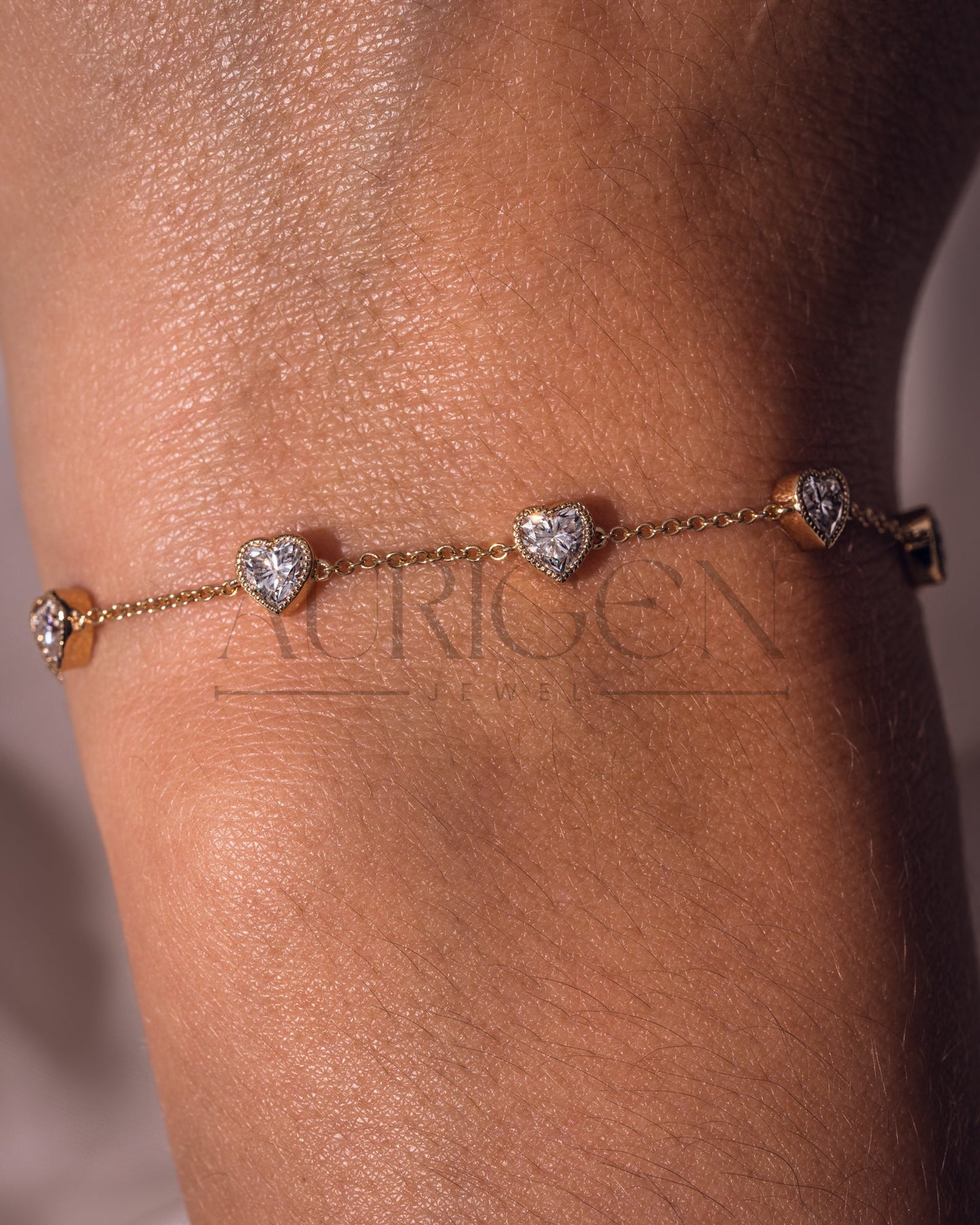 Classic Heart Cut Moissanite and Lab Grown Diamond Bracelet With Milgrain Bezel Setting