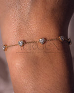 Classic Heart Cut Moissanite and Lab Grown Diamond Bracelet With Milgrain Bezel Setting