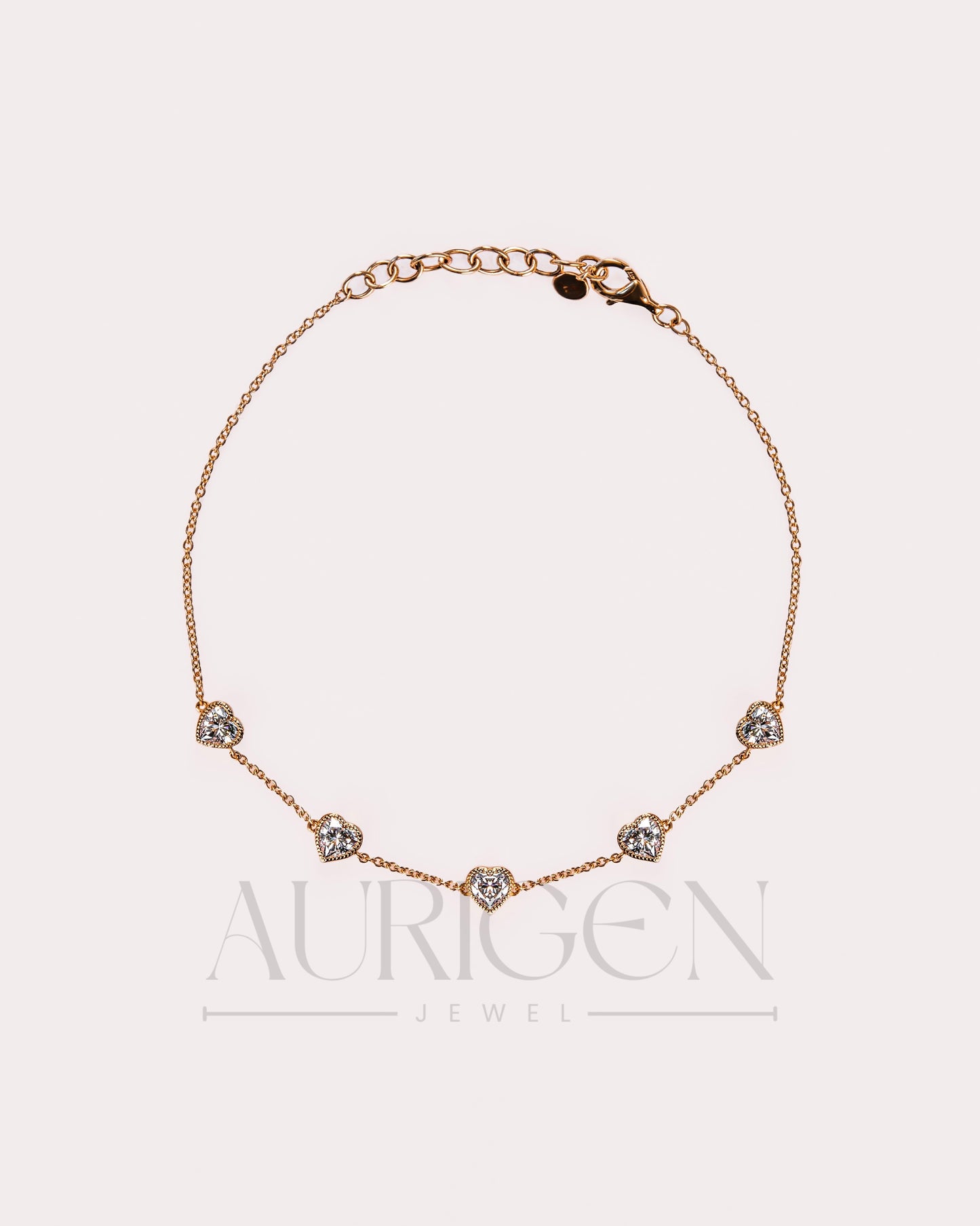 Classic Heart Cut Moissanite and Lab Grown Diamond Bracelet With Milgrain Bezel Setting