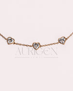 Classic Heart Cut Moissanite and Lab Grown Diamond Bracelet With Milgrain Bezel Setting