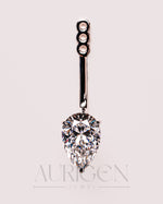 Brilliant Pearl and Pear Cut Moissanite and Lab Grown Diamond Earrings with Push Back