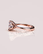 Trendy Round Cut Moissanite and Lab Grown Diamond Ring 14K Rose Gold