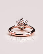 Trendy Round Cut Moissanite and Lab Grown Diamond Ring 14K Rose Gold