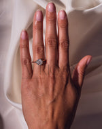 Trendy Round Cut Moissanite and Lab Grown Diamond Ring 14K Rose Gold