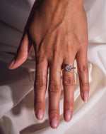 Trendy Round Cut Moissanite and Lab Grown Diamond Ring 14K Rose Gold