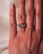 Moissanite and Lab Grown Diamond Hexagon Cut 14K Solid Gold Seven Stone Ring