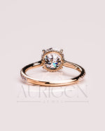 Lab Grown and Moissanite Diamond Round Cut Ring – Pave Engagement Ring in Solid Gold