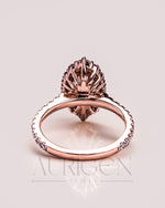 Glamorous Oval Cut Moissanite and Lab Grown Diamond Ring – Halo and Pave Setting