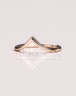 Simple 14K Solid Gold Chevron Engagement Band.