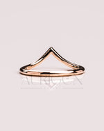 Simple 14K Solid Gold Chevron Engagement Band.