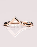 Simple 14K Solid Gold Chevron Engagement Band.