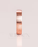 Delicate 14K Rose Gold Engagement Band-Hidden Round Lab Grown & Moissanite Diamond